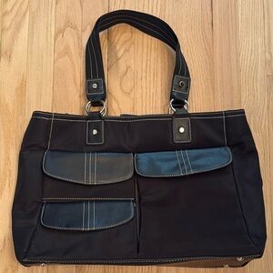 Merona Black & Gold Large Carry Tote Bag for Play or Work including Laptop Bag